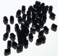 50 7x5mm Faceted Jet Black Oval Beads